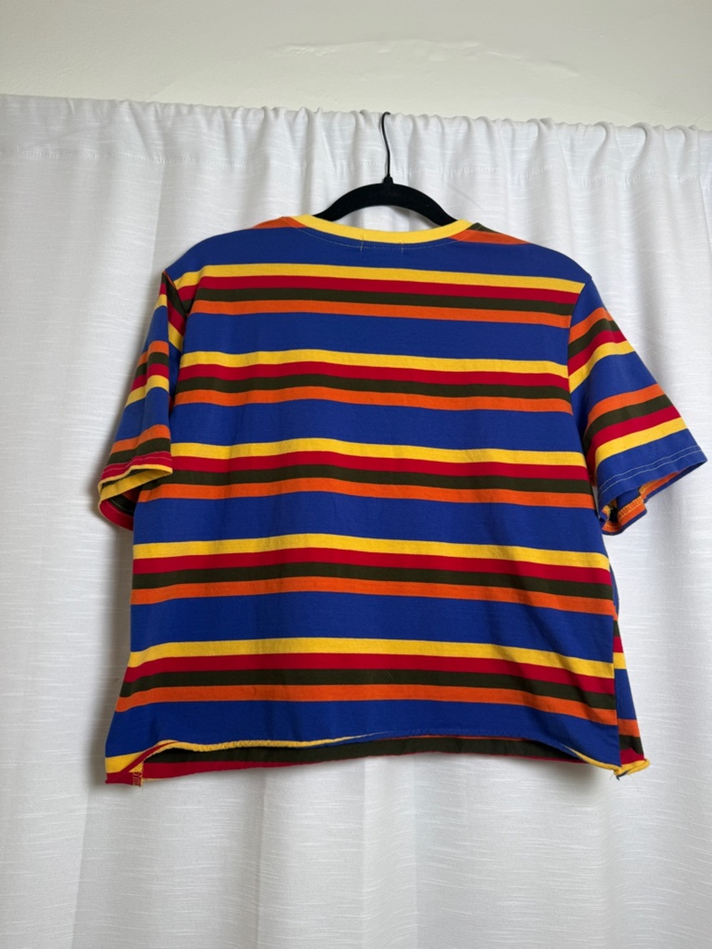 Guess Jeans USA Striped Graphic Tee Blue Multicolor Logo T Shirt | Size M - Picture 8 of 10